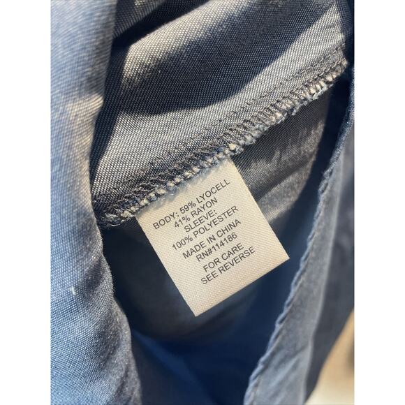 Retrology, Blue Short Sleeve Blouse, Large - Picture 5 of 5